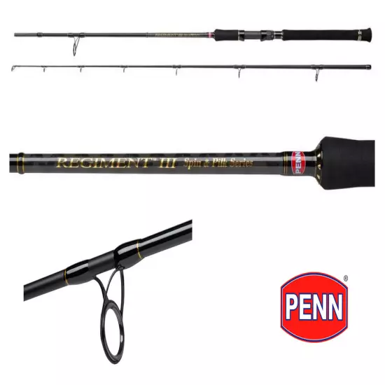 Penn Regiment III Mk3 Spin & Pilk Spinning Rods - 8ft,9ft,10ft, 2pc - All Models