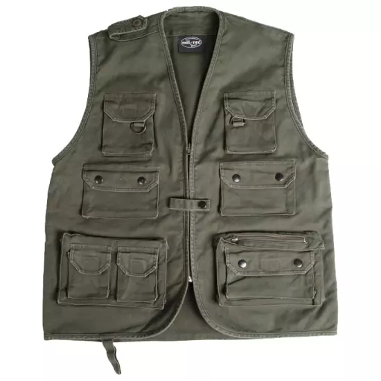 Moleskin Fishing Vest Multipurpose Mens Waistcoat Hunting Bushcraft Olive Drab