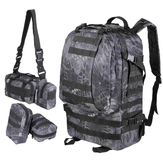 55L Military Molle Tactical Backpack Oxford Outdoor Sports Camping Hiking Bag