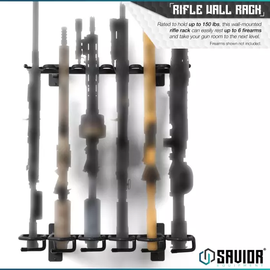 [SAVIOR]6 Gun Rifle Rack Vertical Carbine Hanger Shotgun Hook Wall Mount Display