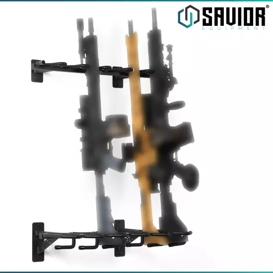 [SAVIOR]6 Gun Rifle Rack Vertical Carbine Hanger Shotgun Hook Wall Mount Display