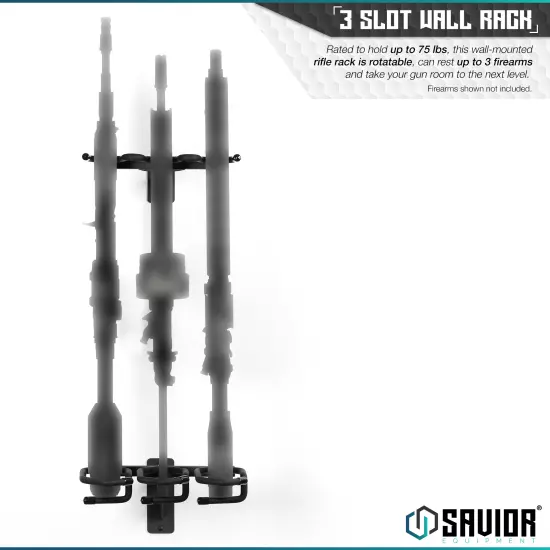 [SAVIOR]Vertical 3 Gun Rifle Wall Mount Rack Carbine Shotgun Hook Hanger Display