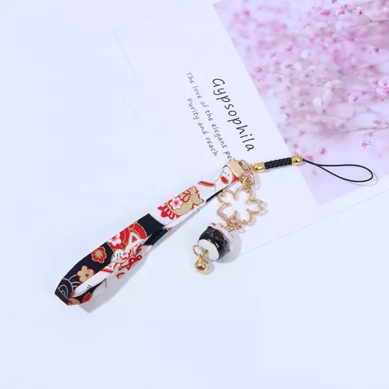 Phone Strap Lanyards Daisy Flower Cat Bell Mobile Phone Hang Rope Charm DecoB_tu