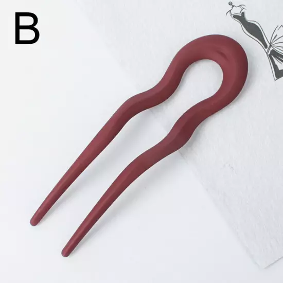 Women Hair Pin U Shaped Fork Stick French Fashion Hairstyle Resin Hair Clips