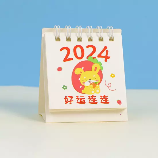 2024 Calendar Delicate Cute Refreshing Mini Desktop Notepad Coil Calendar BoJO