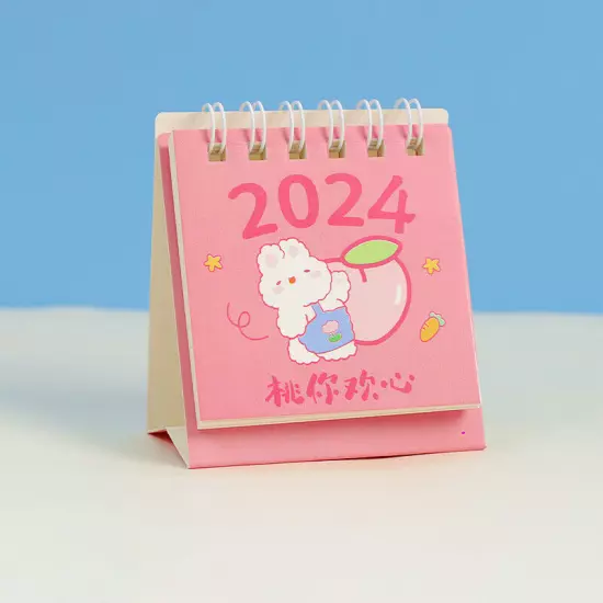 2024 Calendar Delicate Cute Refreshing Mini Desktop Notepad Coil Calendar BoJO