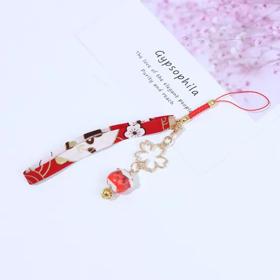 Phone Strap Lanyards Daisy Flower Cat Bell Mobile Phone Hang Rope Charm DecoB_tu