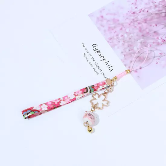 Phone Strap Lanyards Daisy Flower Cat Bell Mobile Phone Hang Rope Charm DecoB_tu