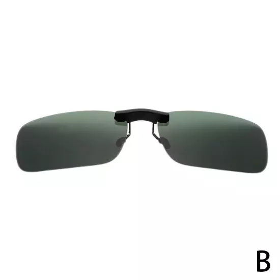 Night Vision Anti Glare Polarized Clip on Sunglasses Up Flip Lens BEST