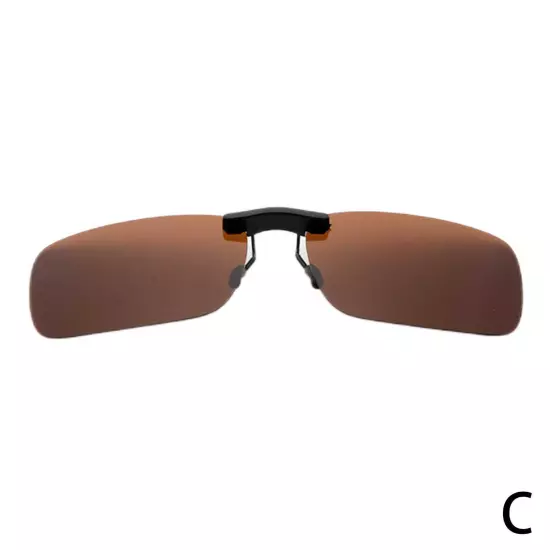 Night Vision Anti Glare Polarized Clip on Sunglasses Up Flip Lens BEST