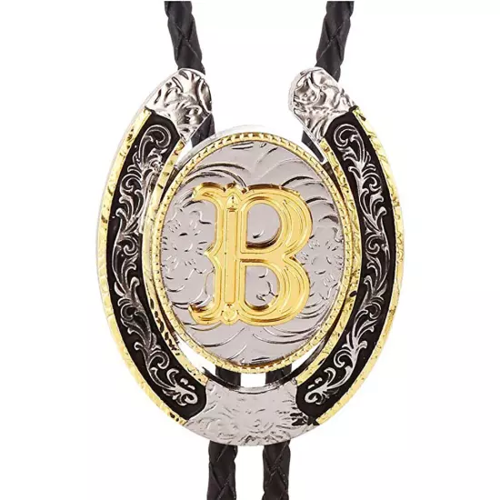 Bolo Tie for Men- Golden Initial Letter A to Z Western Cowboy Bolo Tie for Women