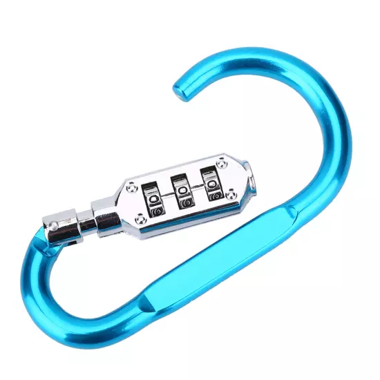 Travel Bag Luggage Security Combination Lock Locking Carabiner Padlock Blue SO