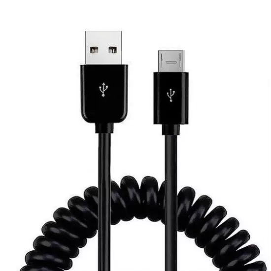 For Samsung Galaxy Z Fold6 - Charger Cord Coiled USB Cable Micro-USB to USB-C