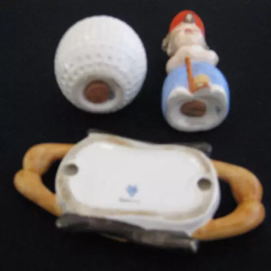 Vintage Porcelain Golf Boy with Orange Cap, Salt Pepper Shakers, Germany,1940's