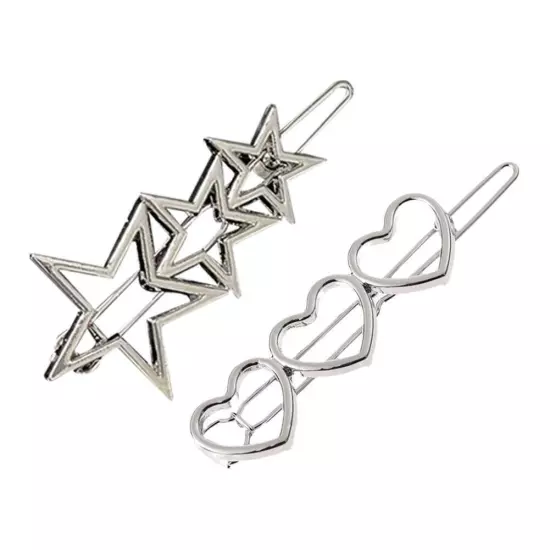 Women Girls Silver Hair Clips Metal Hair Clip Barrette Slide Hairpin Cl2 D1C8 _ж