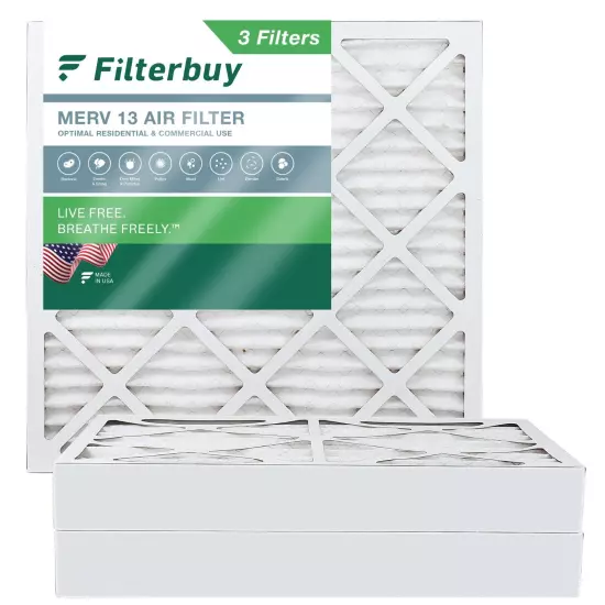 Filterbuy 20x20x4 Pleated Air Filters, Replacement for HVAC AC Furnace (MERV 13)