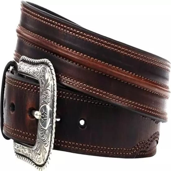 Size 34 Ariat Men's Oil Skin Line, Aged Bark Belt