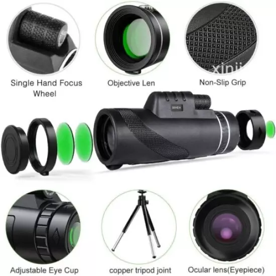 12X50 Monocular Telescope High Definition BAK4 Prism & FMC HD Monocular