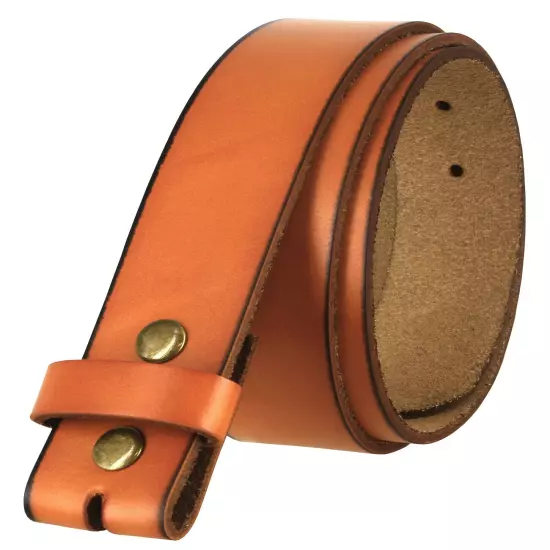 Genuine Leather Belt Strap Casual Belt with Snaps 1-1/2" Wide Replacement Strap