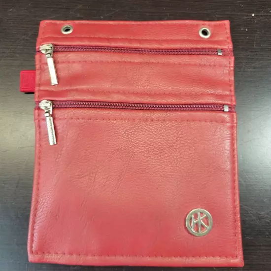 Hip Klips Cell Pocket Clip On Carry Pocket Pouch Unisex Red Faux Leather