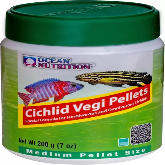 Cichlid Vegi Pellets 7-Ounces (200 Grams) Jar - Medium Pellet Size