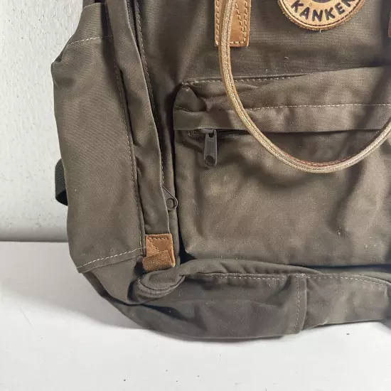 Fjallraven Kanken No 2 Unisex Green Cotton Round Zip Front Pocket Backpack Bag