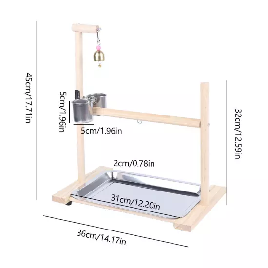 Bird Parrot Playground Bird Training Wood Stand Playpen Parrot Stand With Feeder