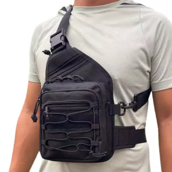 Tactical Shoulder Bag Gun Holster Military Sling Bag Chest Pack Pistol Holder