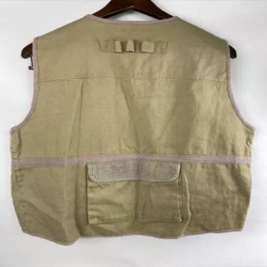 VINTAGE BUGLE BOY TACTICAL VEST KHAKI MENS LARGE HUNTING FISHING 