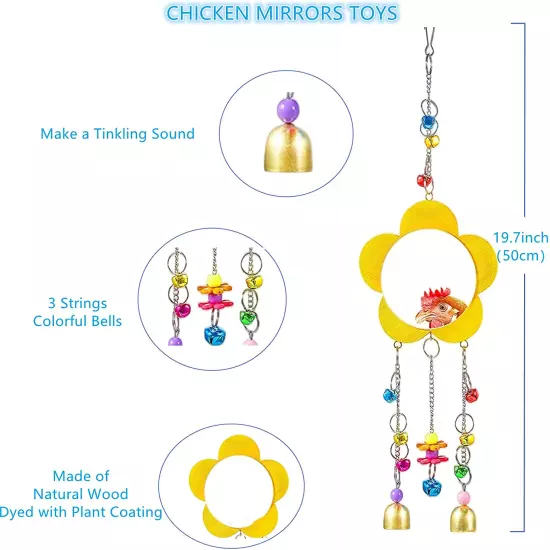 Longer Chain Chicken Toys for Coop Accessories 7PCS, Chicken Swing Ladder 