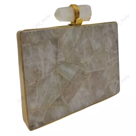 Natural Gemstone Clutch Purse, Rectangle Shape Bag, Avaliable in Multiple Stones