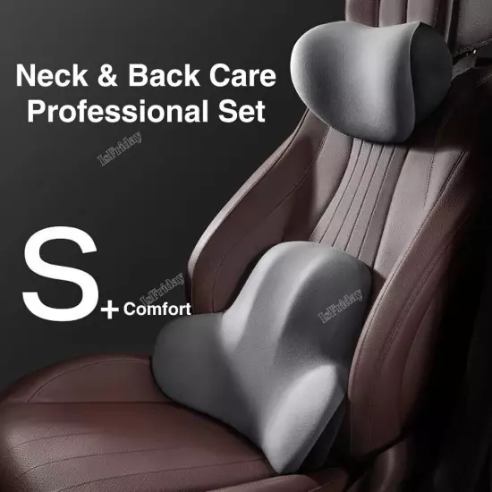 Breathable Car Seat Headrest Car Neck Pillow Cushion Back Lumbar Support Cushion