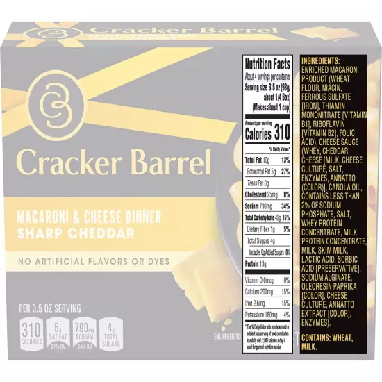 Macaroni and Cheese by Cracker Barrel in 3 Variety Packs - Sharp Cheddar, and An