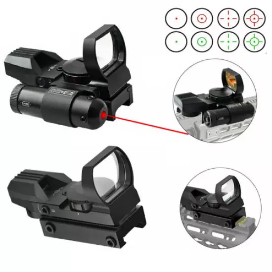 Tactical Red Green Dot Reflex Sight Scope Holographic 4 Reticles 20mm Picatinny 