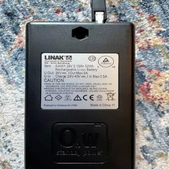 LINAK BA001 24V 2.15Ah 52Wh Rechargeable Li-ion Battery