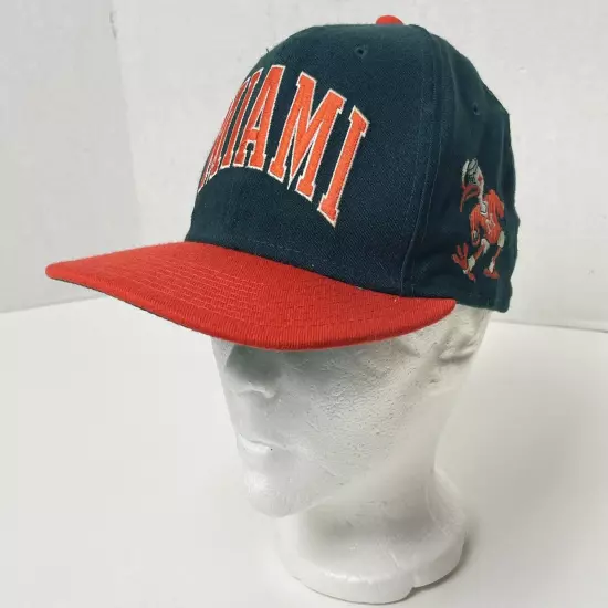 Vintage Miami Hurricanes Fitted Hat Starter Wool The Natural Size 6 7/8