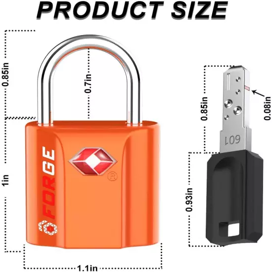 TSA Approved Luggage Locks, Ultra-Secure Dimple Key Travel Locks with Zinc Alloy