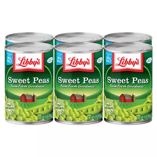 (6 Cans) Libby's Canned Sweet Peas, 15 oz (FREE SHIPPING)