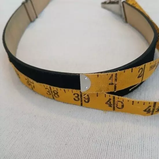 Vintage Cache Italian Leather Suede Belt Small Medium Black Ring Slide Belt