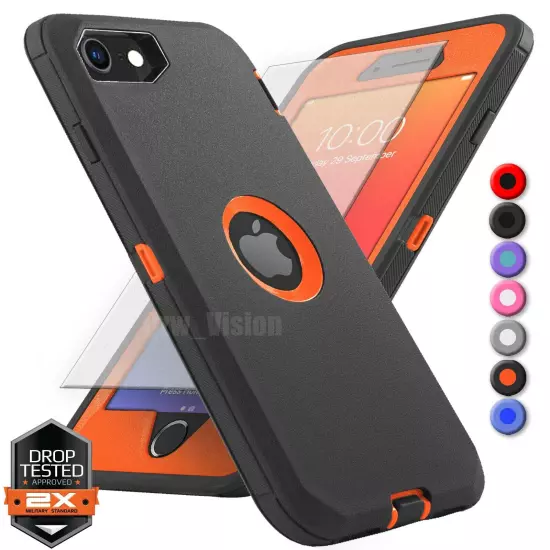 For Apple iPhone 6 7 8 Plus SE 2nd 3rd Shockproof Case Cover + Screen Protector