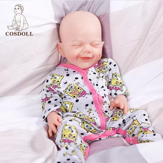 COSDOLL 18.5" Drink-wet System Smiley Girl Reborn Baby Dolls Full Silicone Dolls