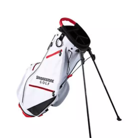 NEW Bridgestone Lightweight 5-Way Stand White/Black/Red Golf Bag