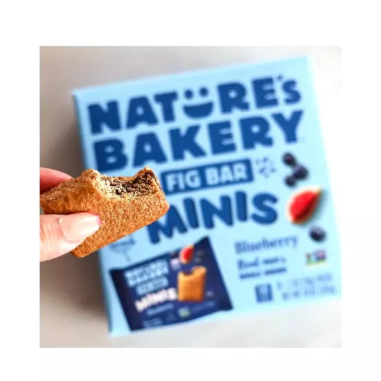 Nature's Bakery Fig Bar Minis, Blueberry, Whole Grain, Vegan, Kosher, Box of 60