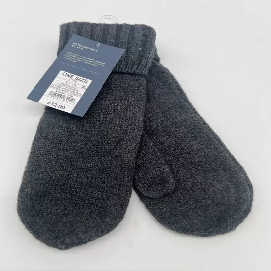 Universal Thread Mittens Responsible Style Grey One Size Fits All