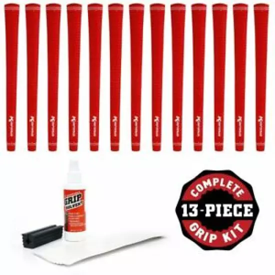 Karma Velour Tour Velvet Standard Red 13 Piece Golf Grip KIT - New!