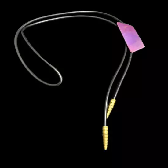 Vintage Bolo Tie 1950s Neon Purple Gold Aesthetic Retro 