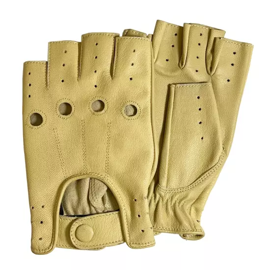 Fingerless 100% Genuine Leather Driving Gloves Chauffer Swift Wears