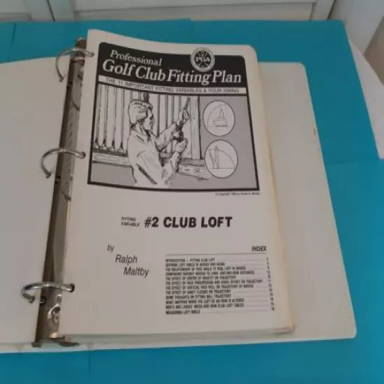 Vintage The Complete Golf Club Fitting Plan Program Binder By Ralph Maltby,PGA