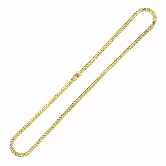 14k Yellow Gold 3.75mm-5.3mm Miami Cuban Link Chain Necklace Size 16"-30" Hollow