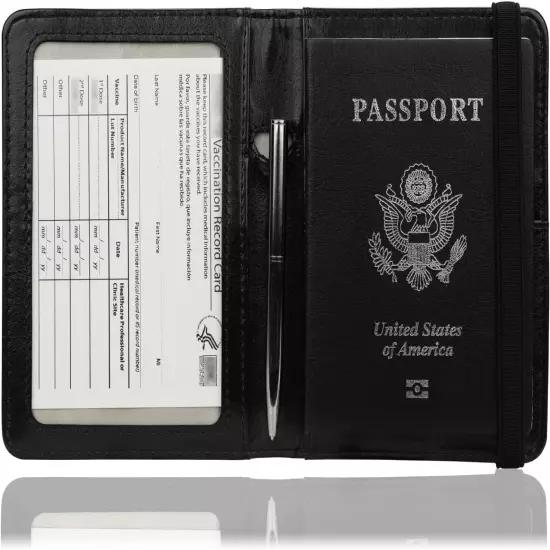 Slim Leather Travel Passport Wallet Holder RFID Blocking ID Card Case Cover US